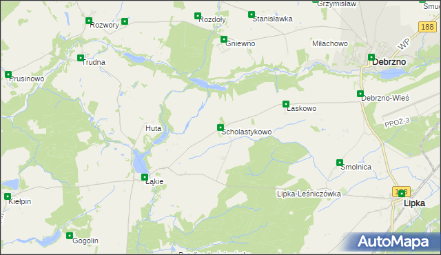 mapa Scholastykowo, Scholastykowo na mapie Targeo