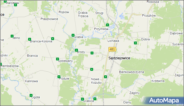 mapa Sędziejowice-Kolonia, Sędziejowice-Kolonia na mapie Targeo