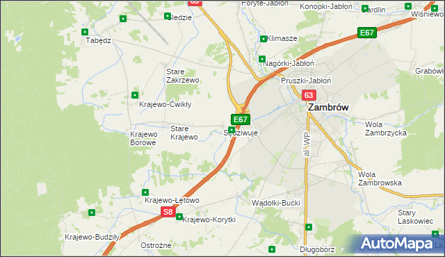 mapa Sędziwuje, Sędziwuje na mapie Targeo