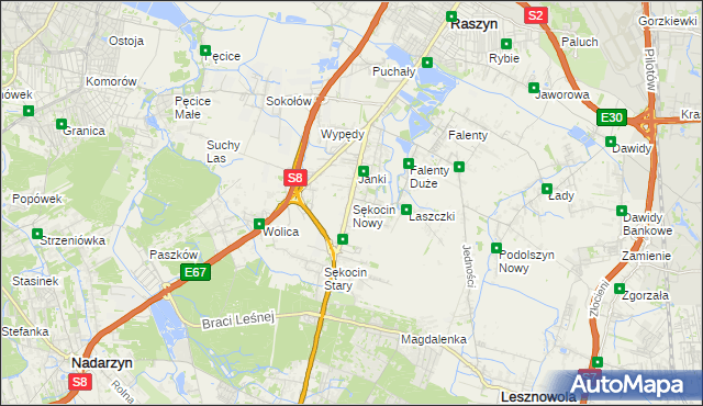 mapa Sękocin Nowy, Sękocin Nowy na mapie Targeo