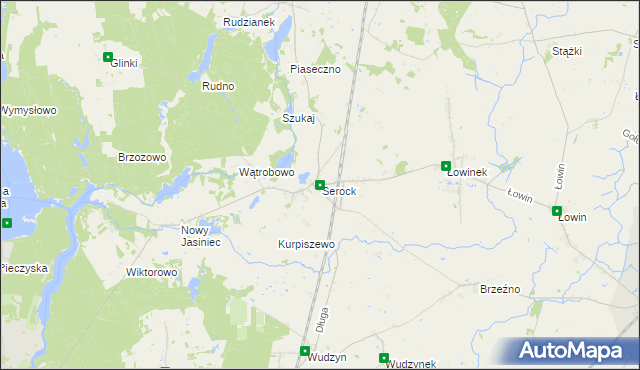 mapa Serock gmina Pruszcz, Serock gmina Pruszcz na mapie Targeo