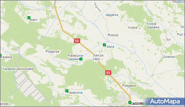 mapa Siarcza Łąka, Siarcza Łąka na mapie Targeo