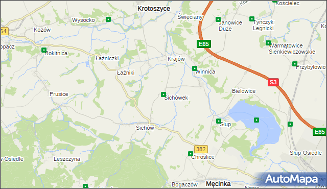 mapa Sichówek, Sichówek na mapie Targeo