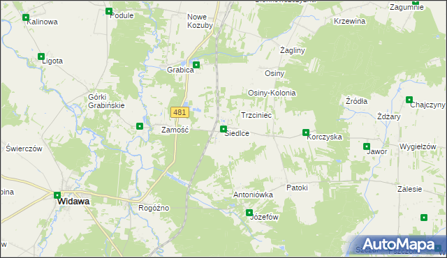 mapa Siedlce gmina Sędziejowice, Siedlce gmina Sędziejowice na mapie Targeo