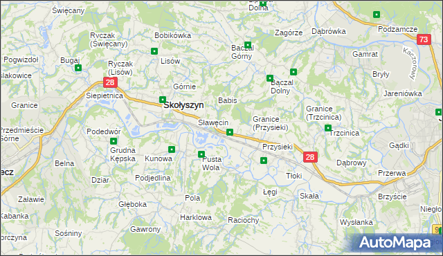 mapa Siedliska Sławęcińskie, Siedliska Sławęcińskie na mapie Targeo