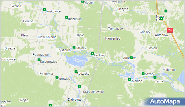 mapa Siedlów, Siedlów na mapie Targeo