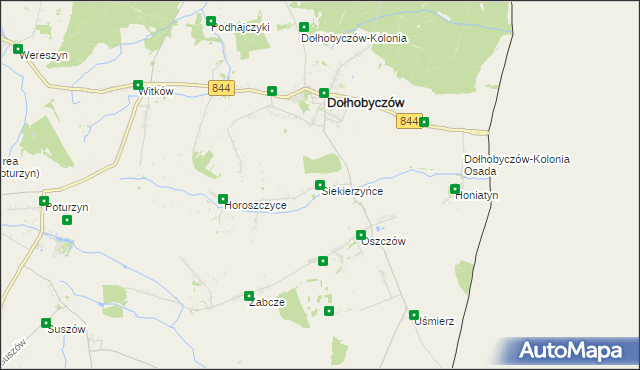 mapa Siekierzyńce, Siekierzyńce na mapie Targeo