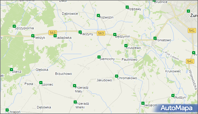 mapa Siemcichy, Siemcichy na mapie Targeo