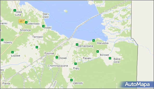 mapa Siemianówka, Siemianówka na mapie Targeo