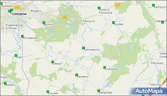 mapa Siemidarżno, Siemidarżno na mapie Targeo