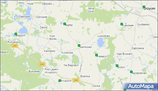 mapa Siemkowo, Siemkowo na mapie Targeo