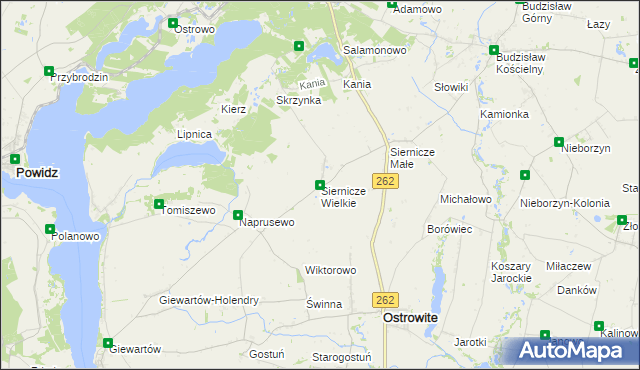 mapa Siernicze Wielkie, Siernicze Wielkie na mapie Targeo