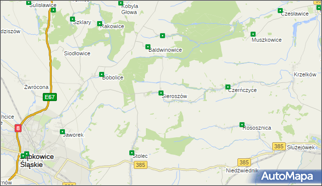 mapa Sieroszów, Sieroszów na mapie Targeo