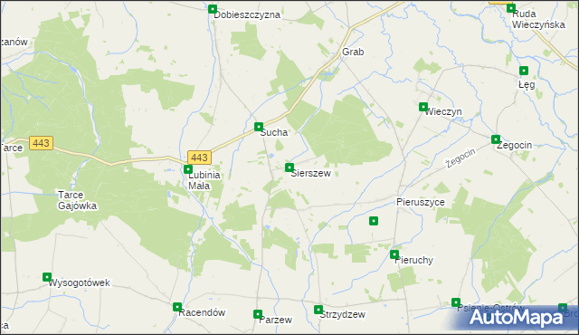 mapa Sierszew, Sierszew na mapie Targeo