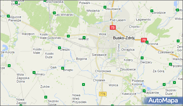 mapa Siesławice, Siesławice na mapie Targeo