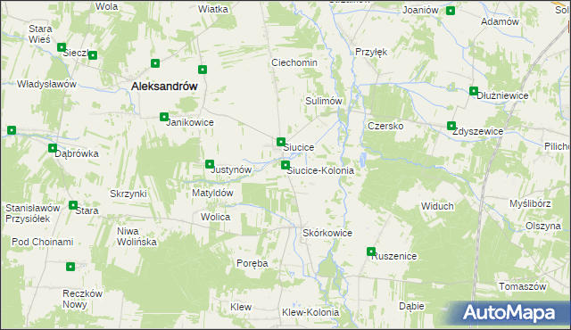 mapa Siucice-Kolonia, Siucice-Kolonia na mapie Targeo