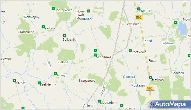 mapa Skandawa, Skandawa na mapie Targeo