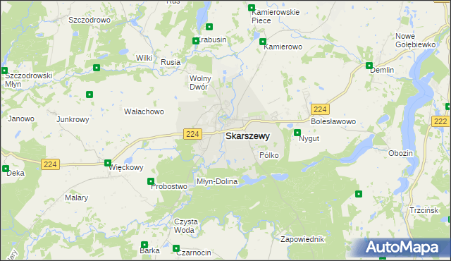 mapa Skarszewy powiat starogardzki, Skarszewy powiat starogardzki na mapie Targeo