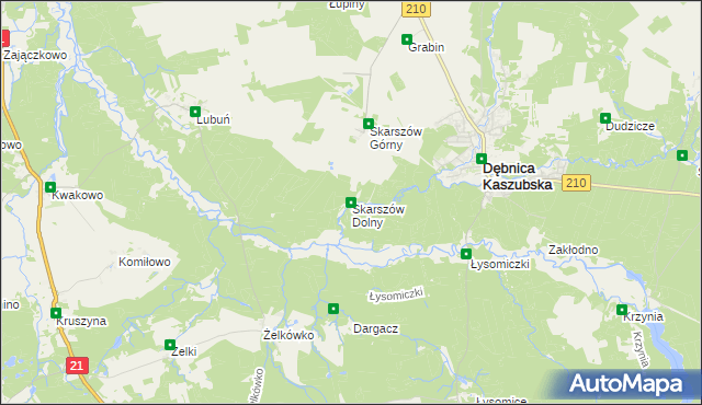 mapa Skarszów Dolny, Skarszów Dolny na mapie Targeo