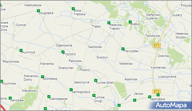 mapa Skarżyn gmina Oporów, Skarżyn gmina Oporów na mapie Targeo