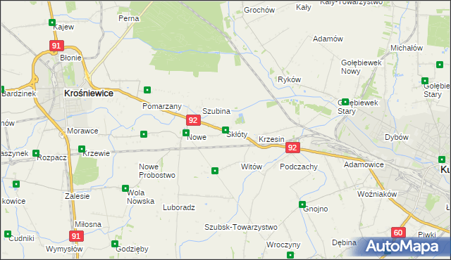 mapa Skłóty, Skłóty na mapie Targeo