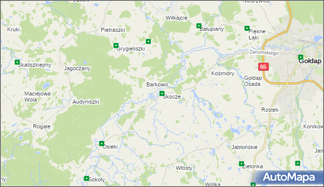 mapa Skocze gmina Gołdap, Skocze gmina Gołdap na mapie Targeo