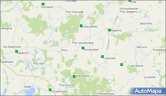 mapa Skoraczewo gmina Sośno, Skoraczewo gmina Sośno na mapie Targeo