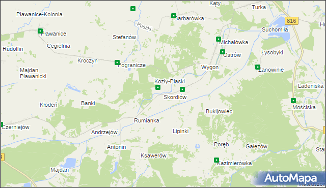 mapa Skordiów, Skordiów na mapie Targeo