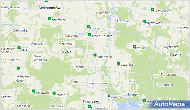 mapa Skórkowice, Skórkowice na mapie Targeo