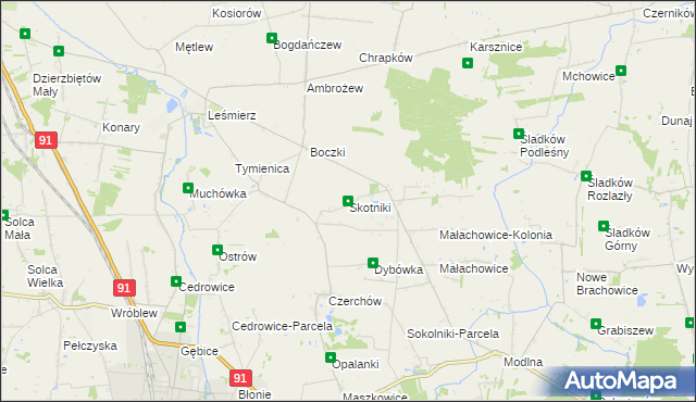 mapa Skotniki gmina Ozorków, Skotniki gmina Ozorków na mapie Targeo