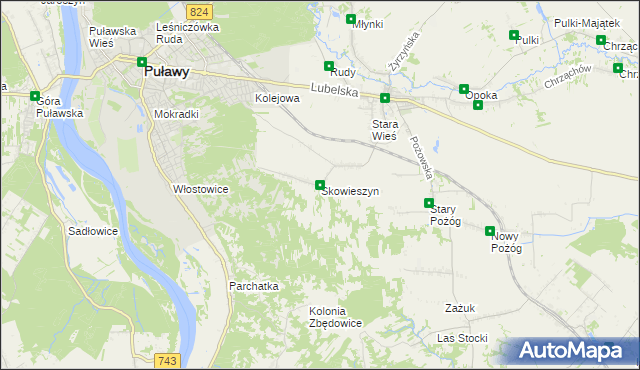 mapa Skowieszyn, Skowieszyn na mapie Targeo