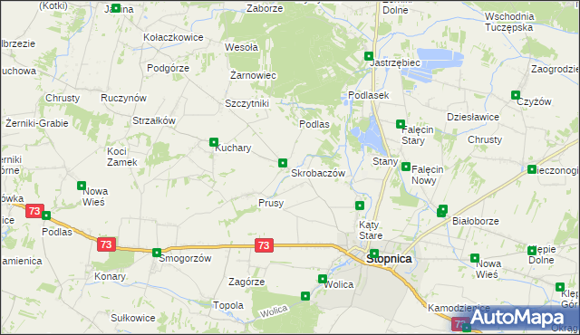 mapa Skrobaczów, Skrobaczów na mapie Targeo