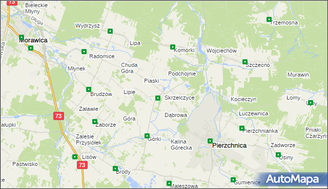 mapa Skrzelczyce, Skrzelczyce na mapie Targeo