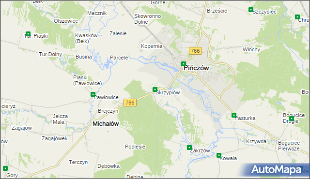 mapa Skrzypiów, Skrzypiów na mapie Targeo