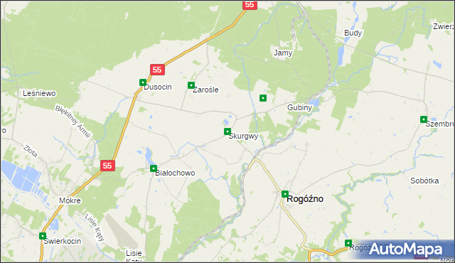 mapa Skurgwy, Skurgwy na mapie Targeo