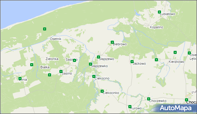 mapa Słajszewo, Słajszewo na mapie Targeo