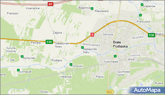 mapa Sławacinek Stary, Sławacinek Stary na mapie Targeo