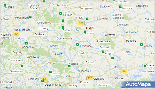 mapa Sławkowice, Sławkowice na mapie Targeo