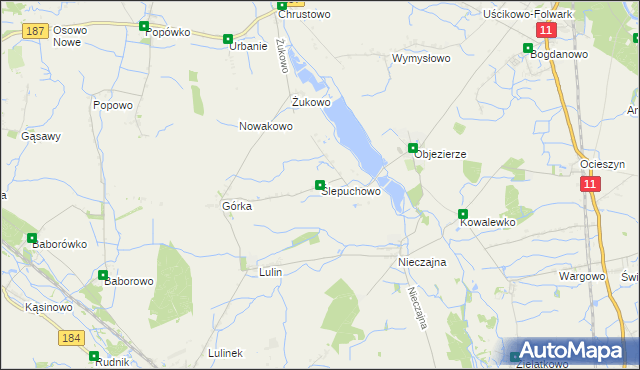 mapa Ślepuchowo, Ślepuchowo na mapie Targeo