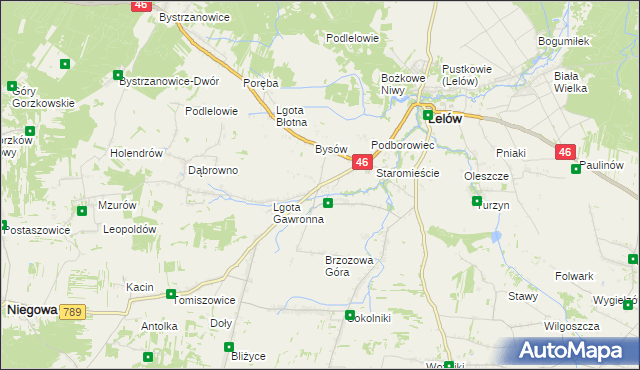 mapa Ślęzany, Ślęzany na mapie Targeo