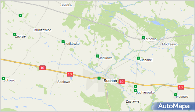 mapa Słodkowo, Słodkowo na mapie Targeo