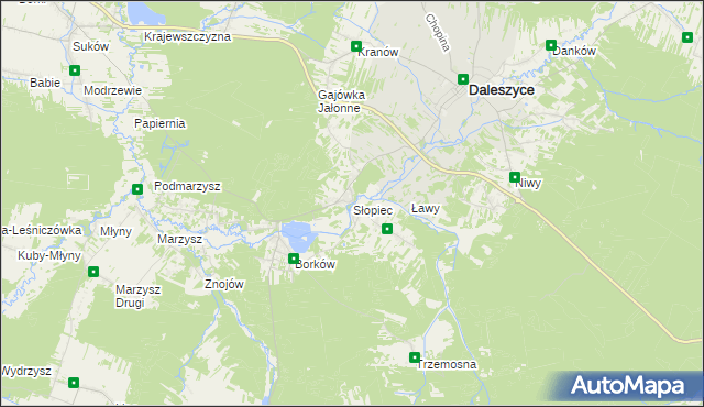 mapa Słopiec, Słopiec na mapie Targeo