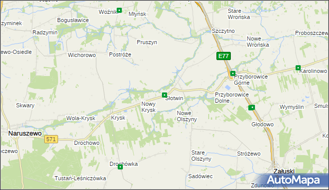 mapa Słotwin, Słotwin na mapie Targeo