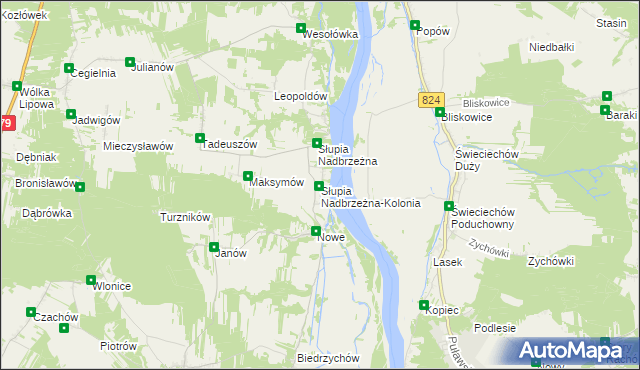 mapa Słupia Nadbrzeżna-Kolonia, Słupia Nadbrzeżna-Kolonia na mapie Targeo