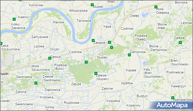 mapa Słupiec gmina Szczucin, Słupiec gmina Szczucin na mapie Targeo
