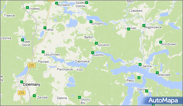 mapa Słupinko, Słupinko na mapie Targeo