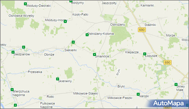 mapa Smarklice, Smarklice na mapie Targeo