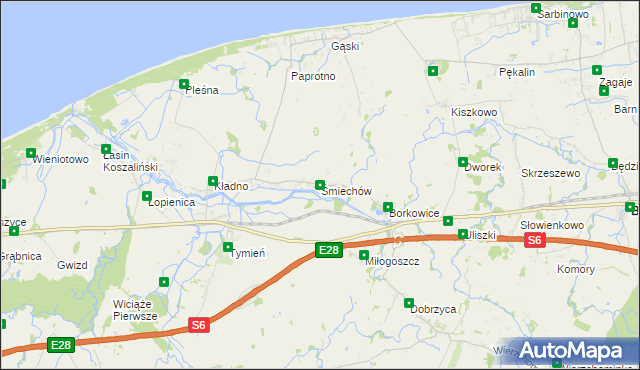 mapa Śmiechów, Śmiechów na mapie Targeo