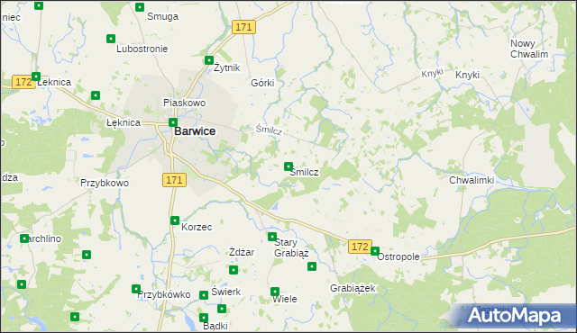 mapa Śmilcz, Śmilcz na mapie Targeo