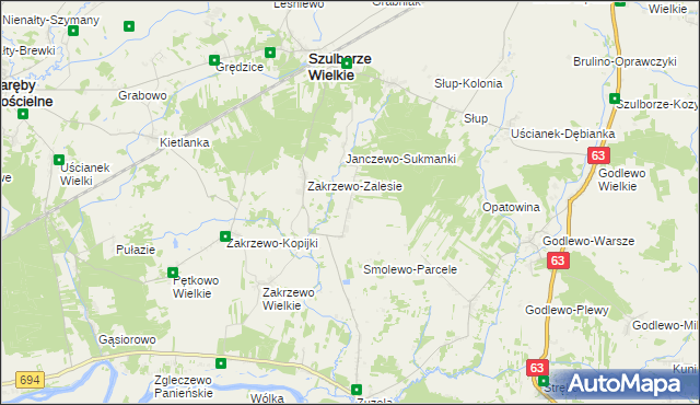 mapa Smolewo-Wieś, Smolewo-Wieś na mapie Targeo